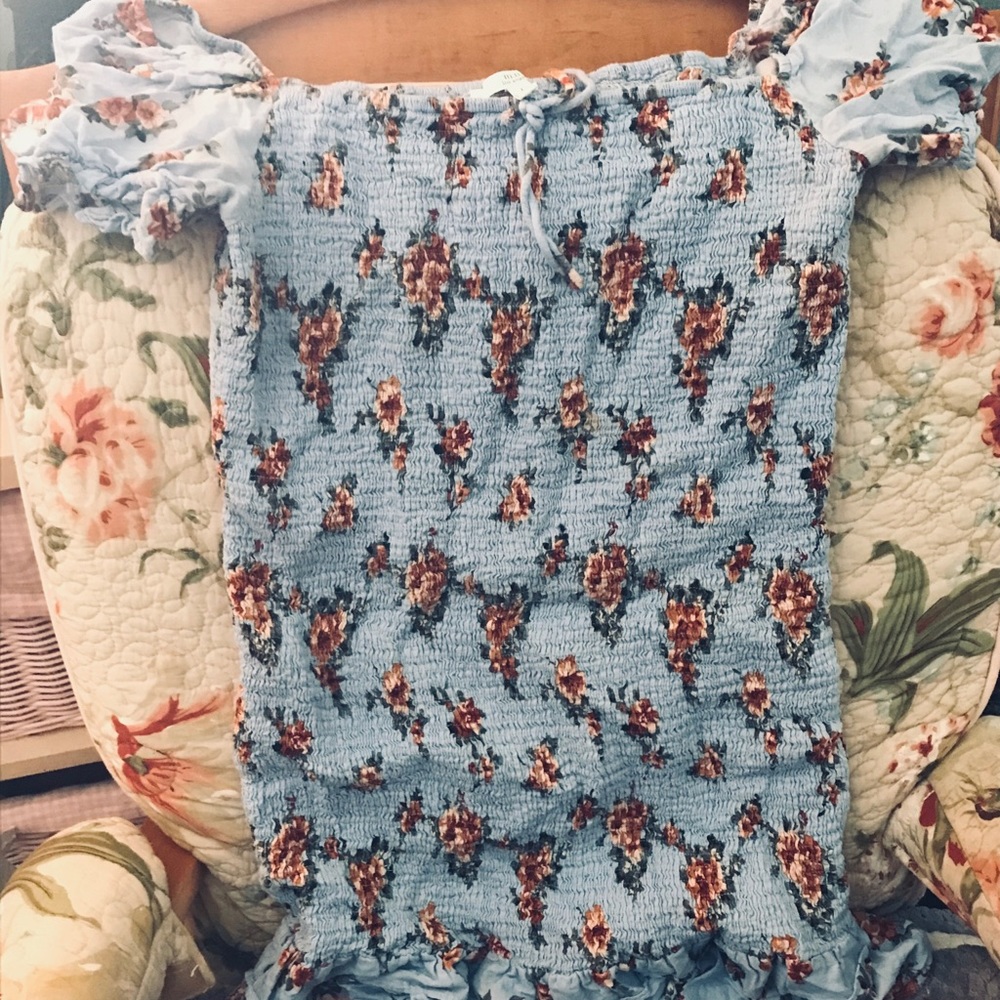 Blue and dress with flowers